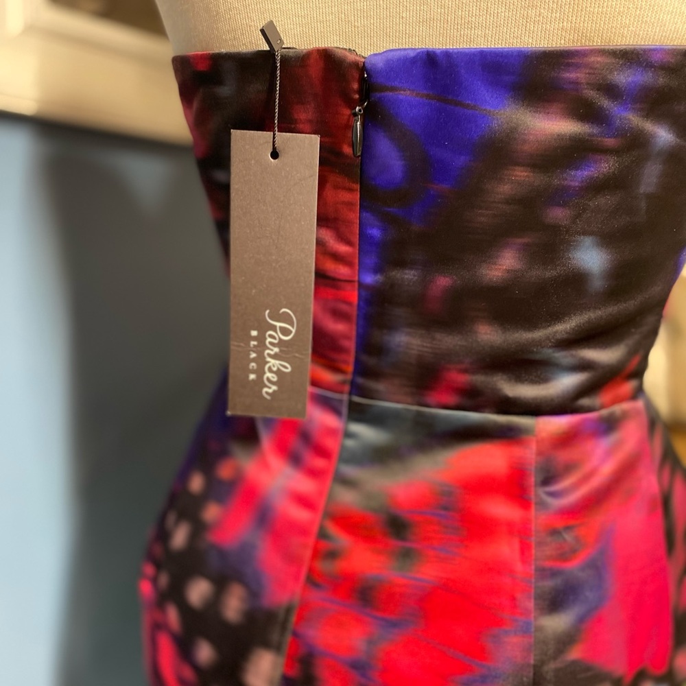 NWT Parker Black Makani Butterfly Print Peplum Dress - Picture 8 of 14